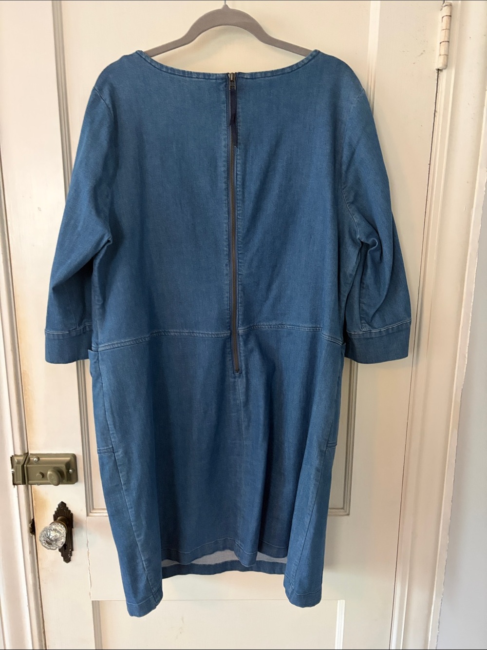 Boden Indigo Denim Shift Midi Dress - Picture 5 of 6